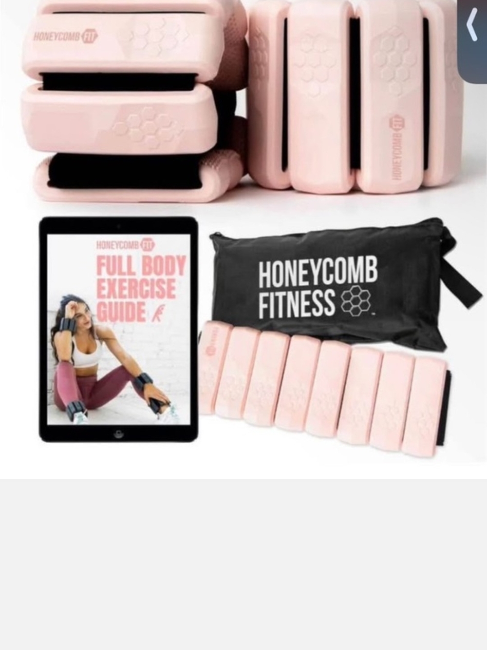 Pink Adjustable Ankle/Wrist Weights - Set with Carry Bag